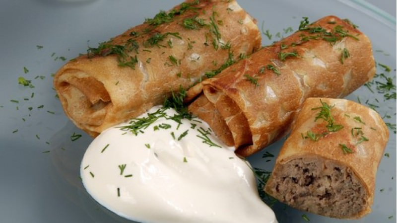 Готовим блины с мясом – пошаговые рецепты теста и начинки с фото