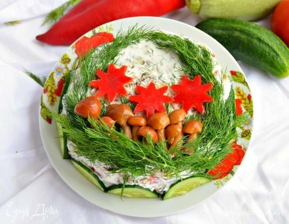 Нежный кабачковый торт – сочная и ароматная закуска!