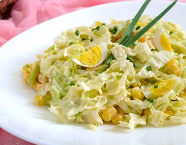 Рецепты салата с пекинской капустой и кукурузой